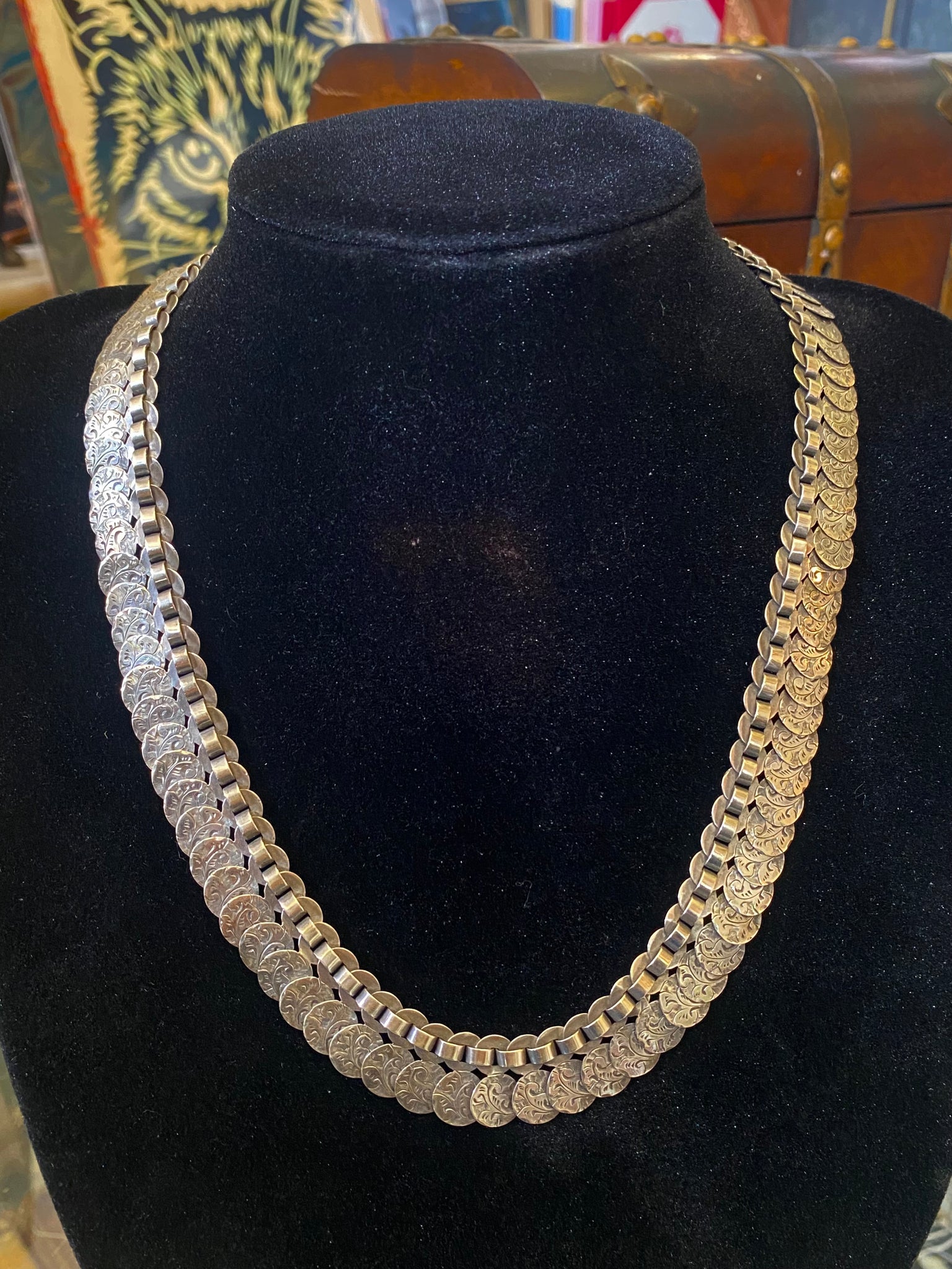 Antique Victorian Sterling Silver Book Chain