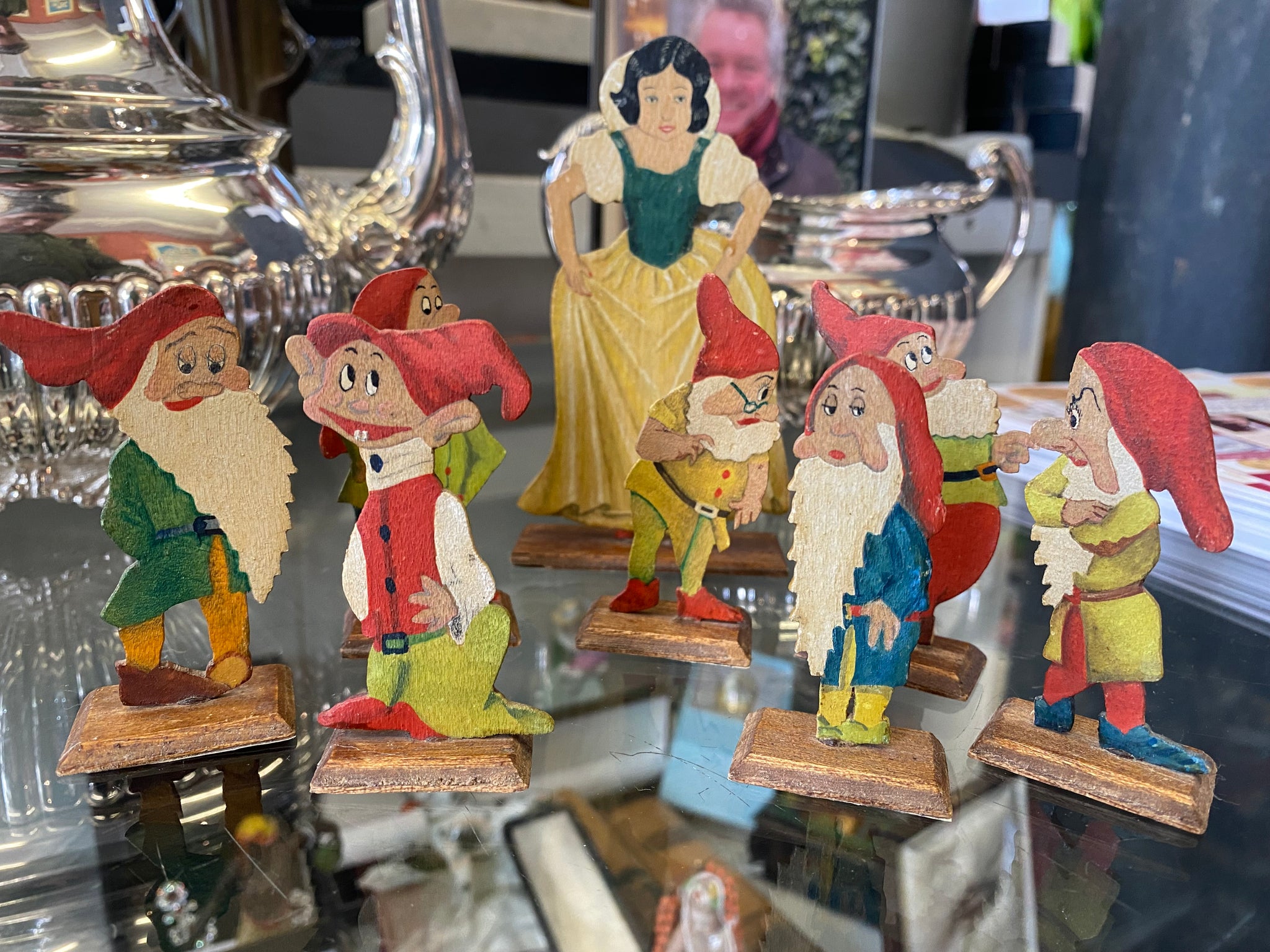 Vintage Folk Art Snow White Figures