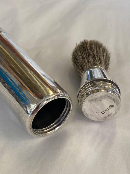 Sterling Silver Art Deco Campaign Or Travel Shaving Brush London 1928