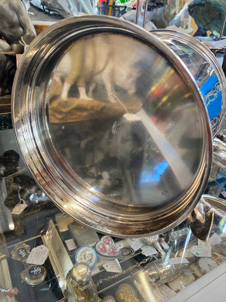 Antique Queen Anne Style Lidded Silver Plate Tankard c.1900