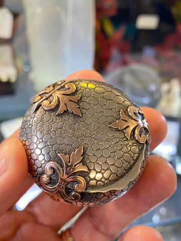 Antique Neo-Gothic French Silver & Gold Compact Charles Murat