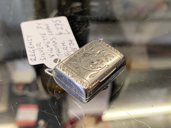Antique Regency Sterling Silver Vinaigrette Birmingham 1834