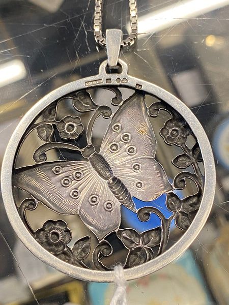 Swedish Art Nouveau Style Silver Pendant Gustav Dahlgren & Co 1948