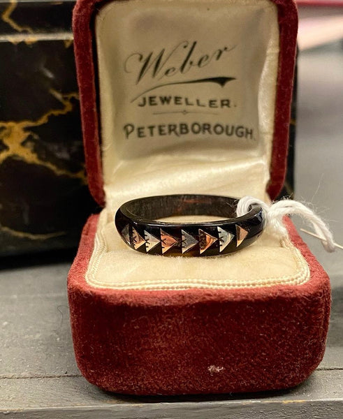Rare Victorian Gold & Silver Pique Tortoiseshell Ring c.1880