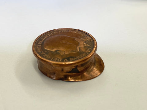 WW1 Trench Art Officer’s Cap George V Penny