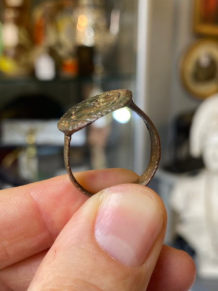 Antique 17th Century Bronze Merchant’s Seal Ring
