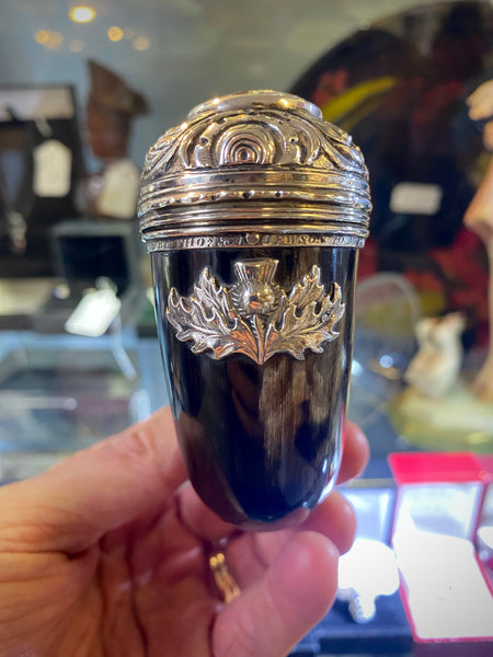 Antique Georgian Scottish Snuff Mull Engraved ‘Thomas & Ann Hewson To Robert Gee 1826’