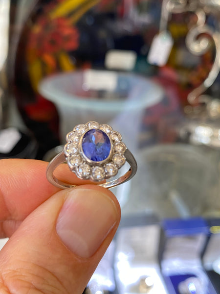 18ct Gold, Diamonds & Tanzanite Ring