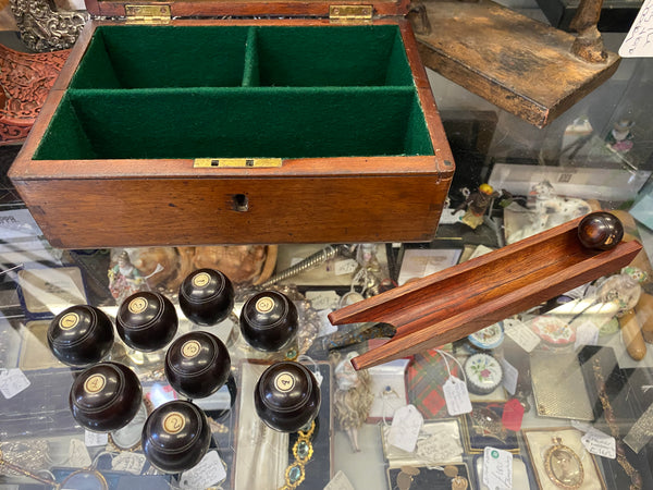 Antique Victorian Billiard Table Bowls Game c.1880