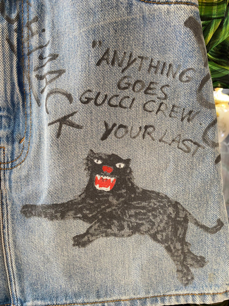 Collectible Gucci Graffiti Mini Skirt Alessandro Michele c.2018 Petite Size 6