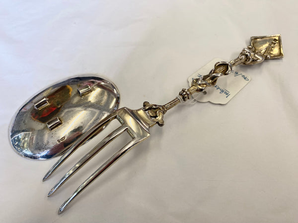 Rare Antique Silver Traveller’s Cutlery Set Fork & Spoon Chester 1905