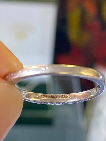 Art Deco Heart Shaped Platinum Ring 1938