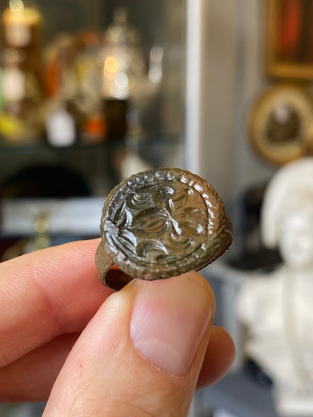 Antique 17th Century Bronze Merchant’s Seal Ring