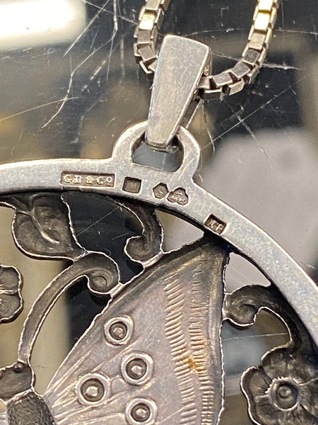 Swedish Art Nouveau Style Silver Pendant Gustav Dahlgren & Co 1948