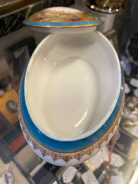 Hand Painted Covered Porcelain Box By Limoges