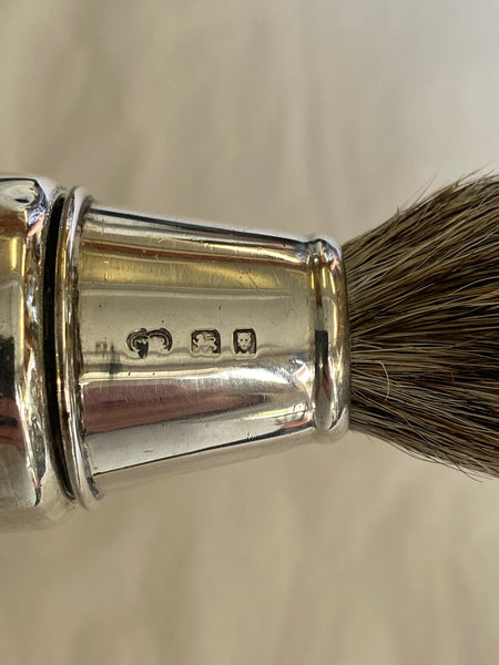 Sterling Silver Art Deco Campaign Or Travel Shaving Brush London 1928