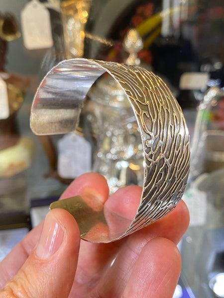 Antique Naturalistic German Art Nouveau Silver Cuff Robert Kraft c.1920