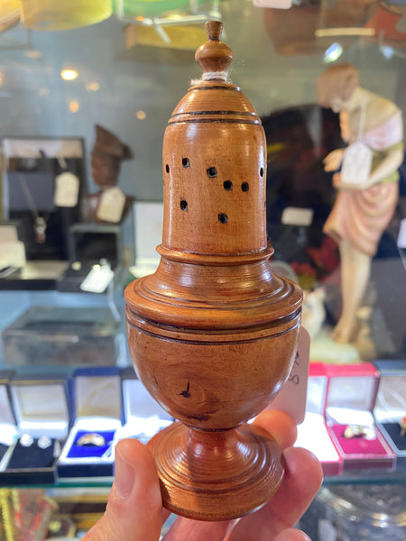 Antique Early 19th Century Fruitwood Muffineer