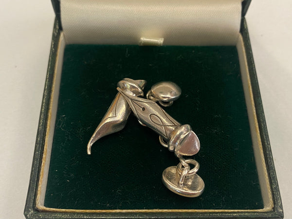 Pair Silver Edinburgh Mark Fountain Pen Cufflinks