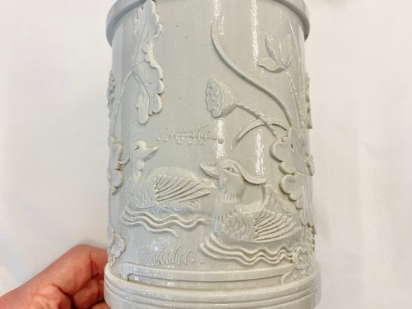 Chinese Brush Pot With Mandarin Ducks