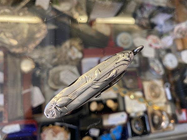 French Art Nouveau Silver Multi-Tool Penknife, Scissors