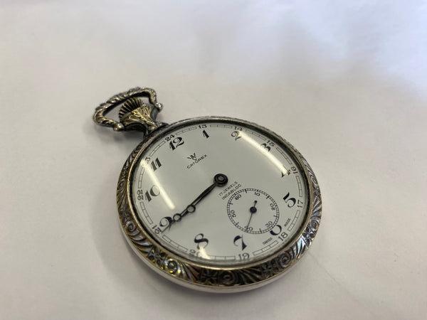 Charming Silver Ploughing Pocketwatch