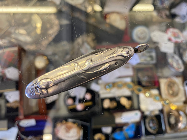 French Art Nouveau Silver Multi-Tool Penknife, Scissors