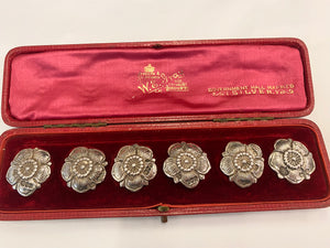 Antique Edwardian Sterling Silver Buttons London 1901