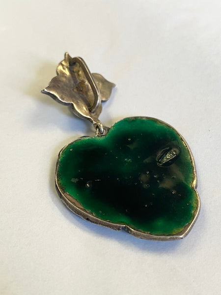 Antique Arts & Crafts Enamel & Moonstone Pendant c.1910