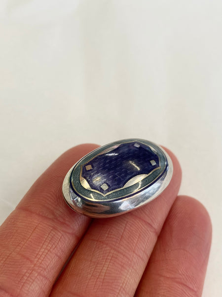 Miniature Silver & Enamel Compact