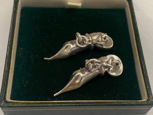 Pair Silver Edinburgh Mark Fountain Pen Cufflinks