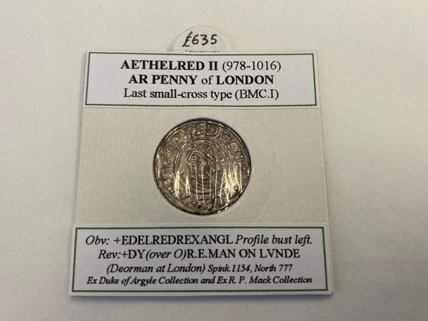 Aethelred II (978-1016) AR Penny of London