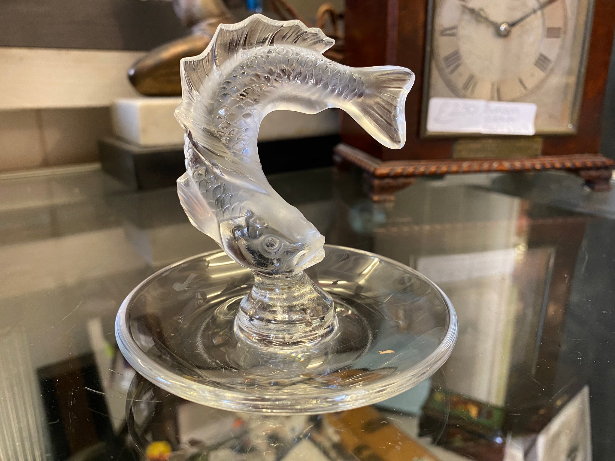 Lalique Leaping Fish Pin Tray