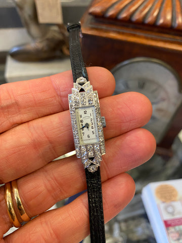 Art Deco Platinum & Diamond Cocktail Watch (Fully Serviced)