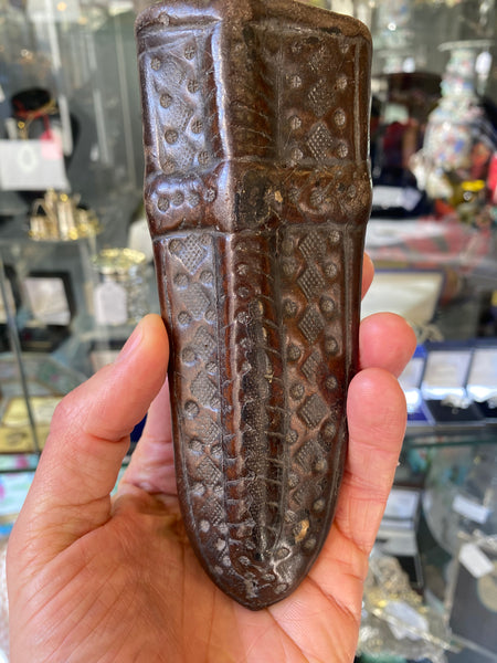 Rare Late 15th-Early 16th Century Tooled Leather Scabbard