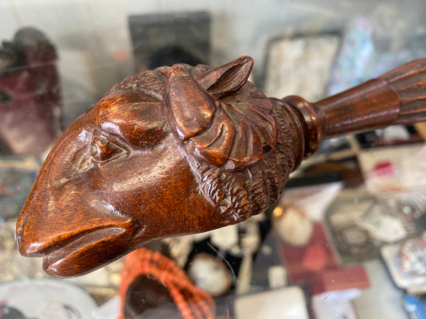 Antique 19th Century Carved Fruitwood Ram’s Head Nutcracker