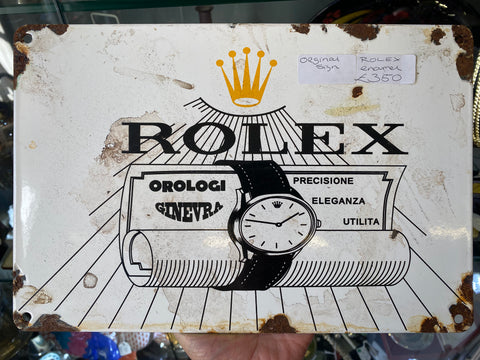 Original Rolex Enamel Sign