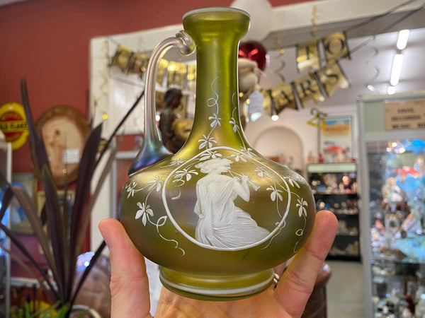 Pair Of Art Nouveau Iridescent Display Vases c.1880