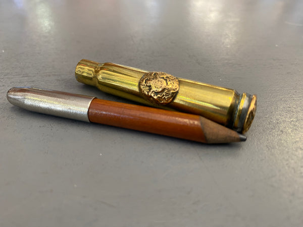 WW1 Trench Art Bullet Case Pencil With Insignia