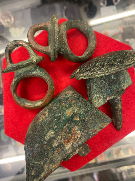 Four Roman Britain Bronze Chariot Fittings Circa 1st Century AD