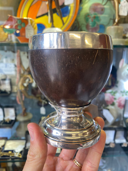 Antique Coconut Cup With Sheffield Silver Plated Mounts c.1800