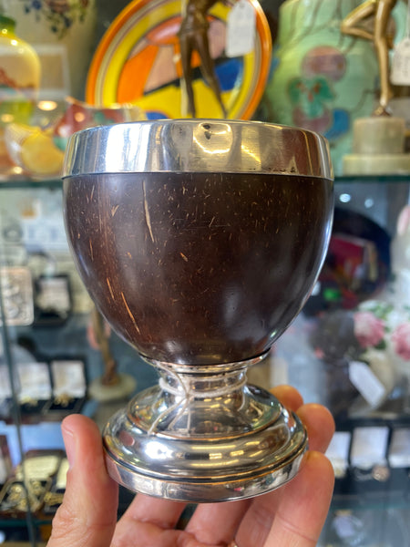 Antique Coconut Cup With Sheffield Silver Plated Mounts c.1800