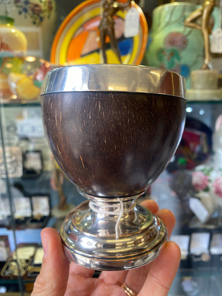 Antique Coconut Cup With Sheffield Silver Plated Mounts c.1800