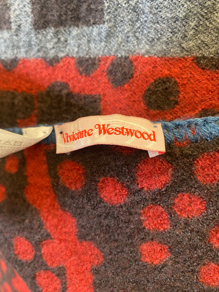 Vivienne Westwood Wool Wrap With Orb/Lace Pattern Star c.2013/14