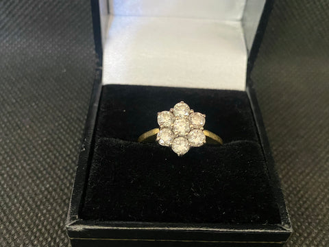 18ct Gold And Diamond Cluster Ring