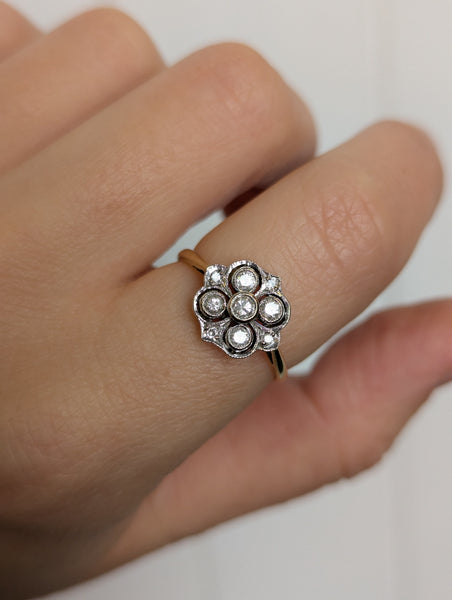 Vintage 18ct Gold Diamond Ring Size Q