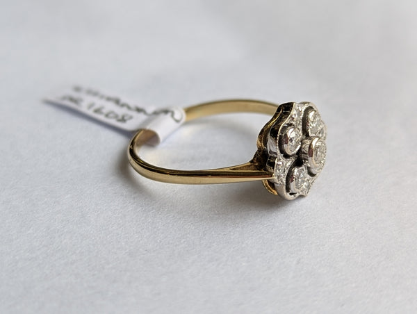 Vintage 18ct Gold Diamond Ring Size Q