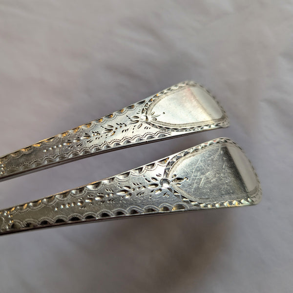 Pair Georgian Sterling Silver Table Spoon London 1801 John Lamb