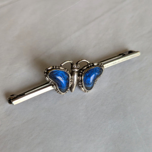 Silver & Butterfly Wing Brooch 1920s