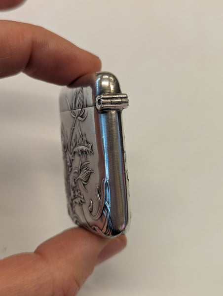 Antique French Art Nouveau Thistle Vesta by Charles Murat